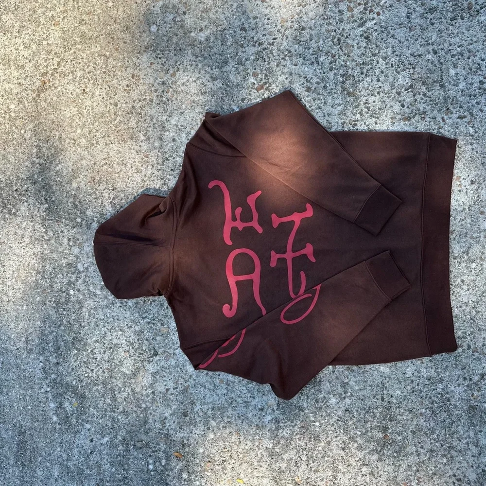 Ed Hardy Brown Hoodie with Red and Green Graphic